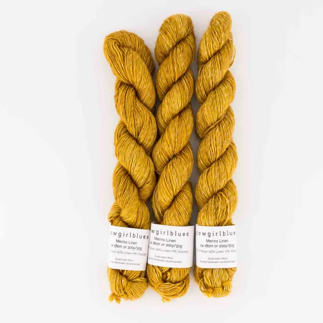 Cowgirlblues Merino Linen Mustard Wolle 50g handgefärbt