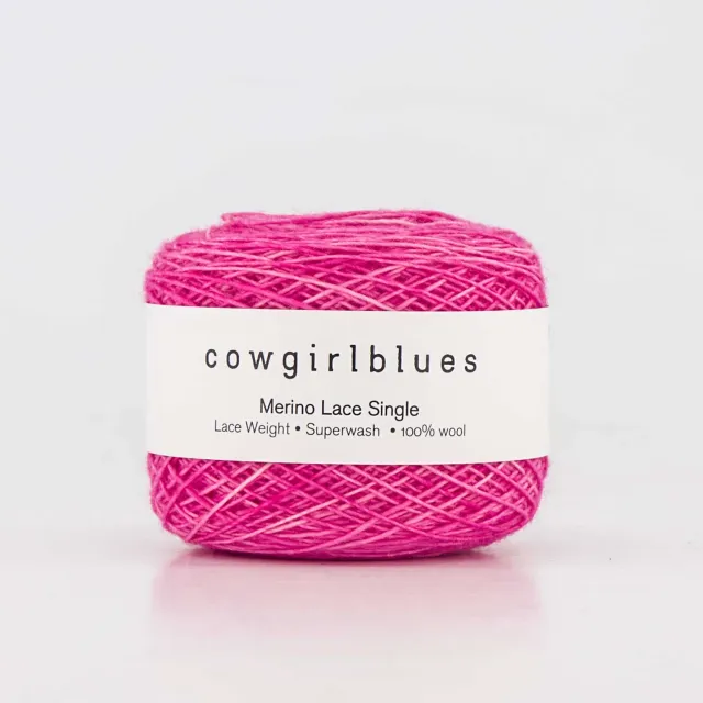 Cowgirlblues Merino Lace Wolle Hot Pink handgefärbt