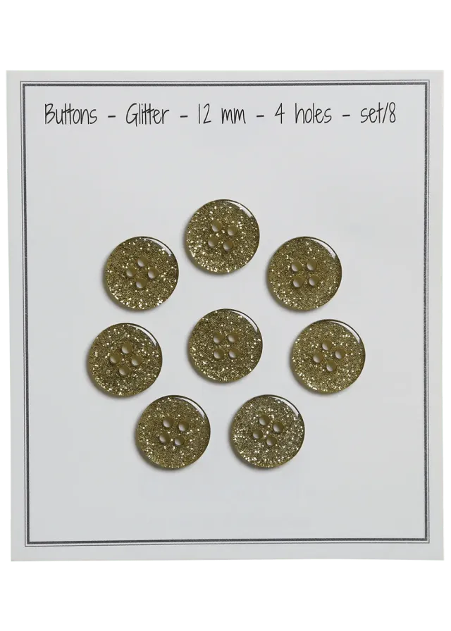 Go Handmade Glitter Knöpfe 12mm 8 Stück Glanz