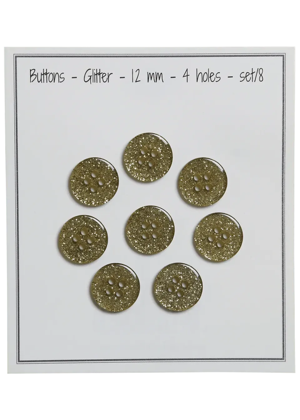 Go Handmade Glitter Knöpfe 12mm 8er Set funkelnd