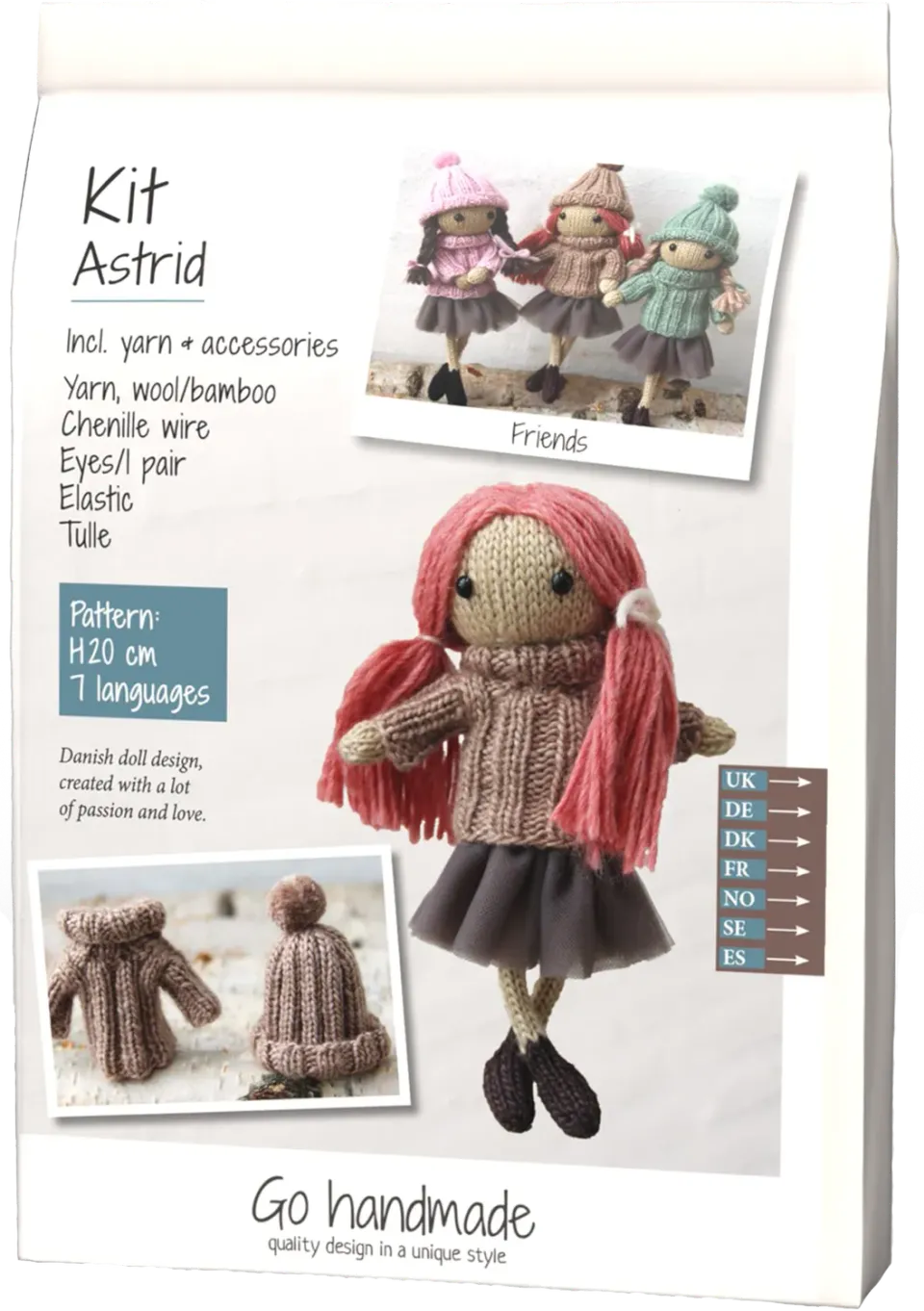 Go Handmade Astrid Strickset mit Vintage-Garn