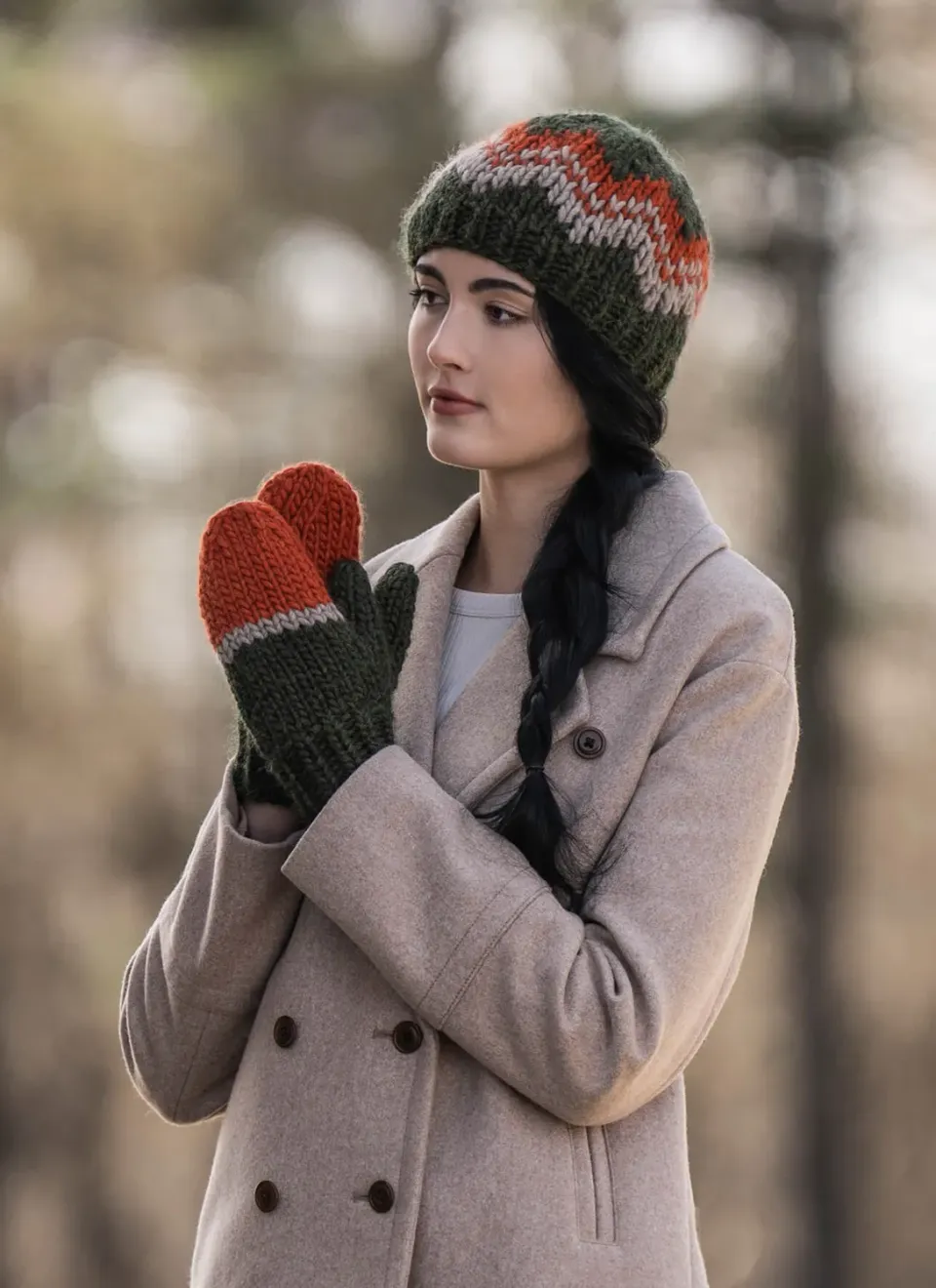 Blue Sky Fibers Classic Series Grand Portage Hat & Mitts Anleitung Set