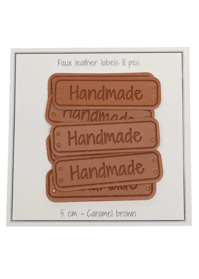 Go Handmade Handmade PU-Lederlabel karamell 8 Stück