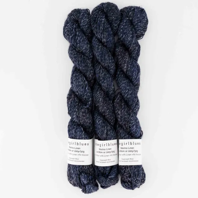 Cowgirlblues Merino Linen Wolle Indigo 50g handgefärbt