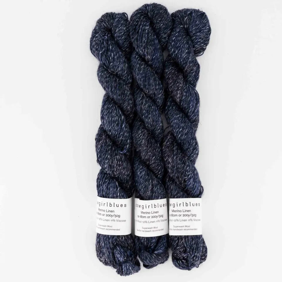 Cowgirlblues Merino Linen Wolle Indigo 50g handgefärbt