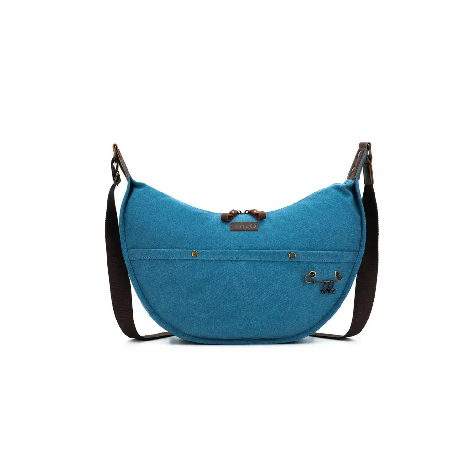 della Q Everyday Maker's Sling Stricktasche Teal Canvas