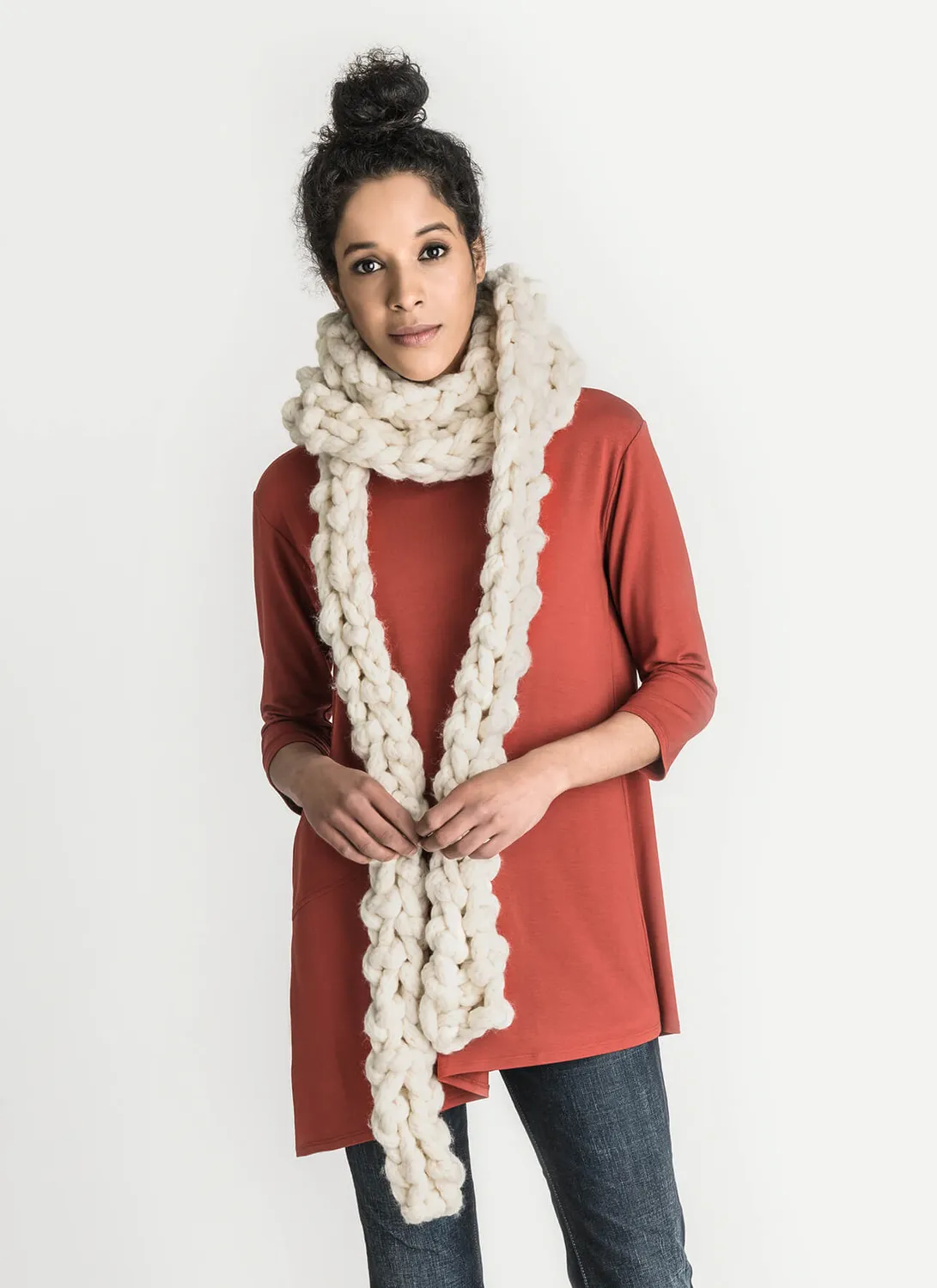 Blue Sky Fibers Oslo Jumbo Boa Strickanleitung Schal