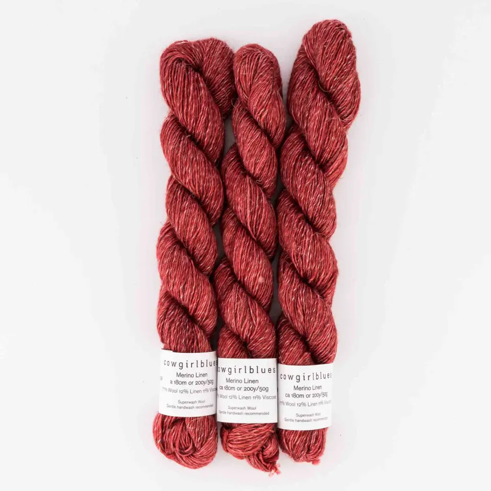 Cowgirlblues Merino Linen 50g Dusty Rose Wolle handgefärbt