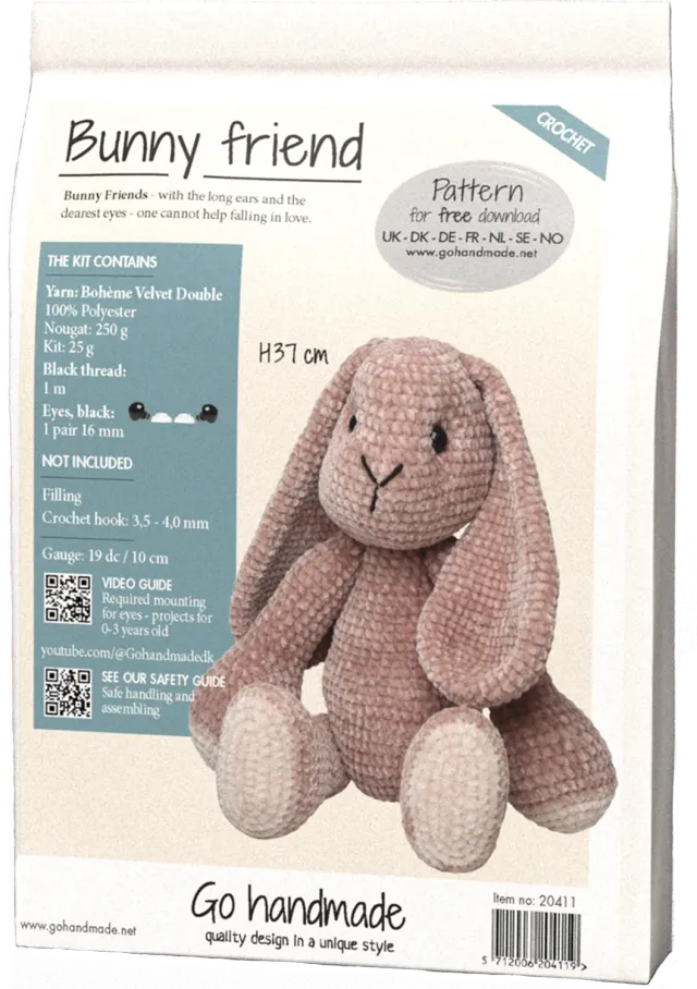 Go Handmade Bunny Friend Häkelset 37 cm Nougat