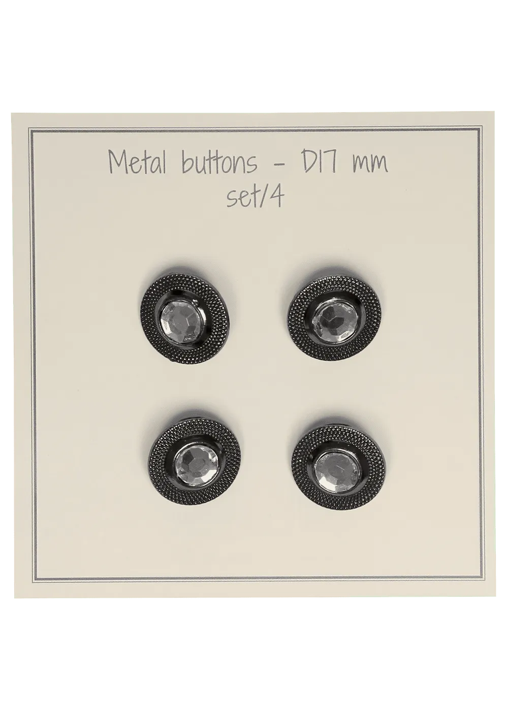 Go Handmade Bling Buttons Strassknöpfe D17 mm 4er Grau