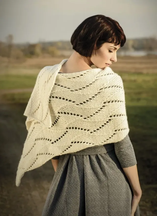 Blue Sky Fibers Classic Cane Bay Wrap Strickanleitung Spitze