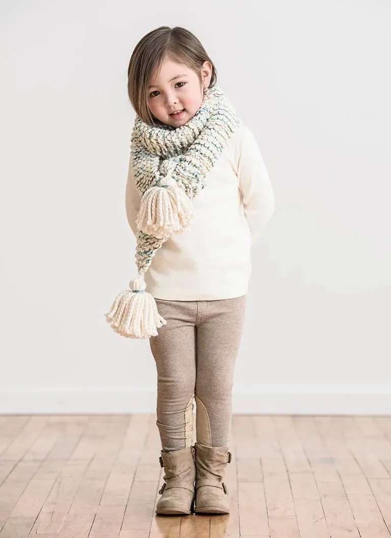 Blue Sky Fibers Frosting Fringe Schal Strickanleitung