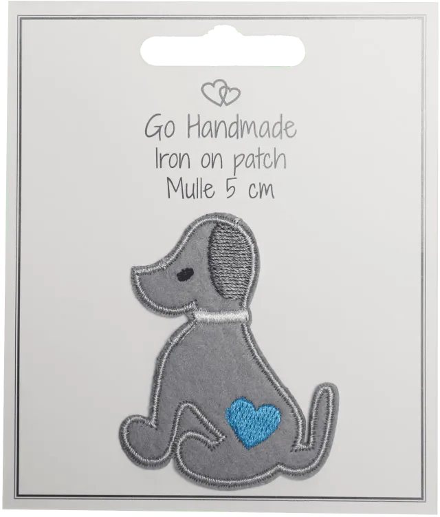 Go Handmade Mulle Aufnäher Hund Stoffpatch 5 cm