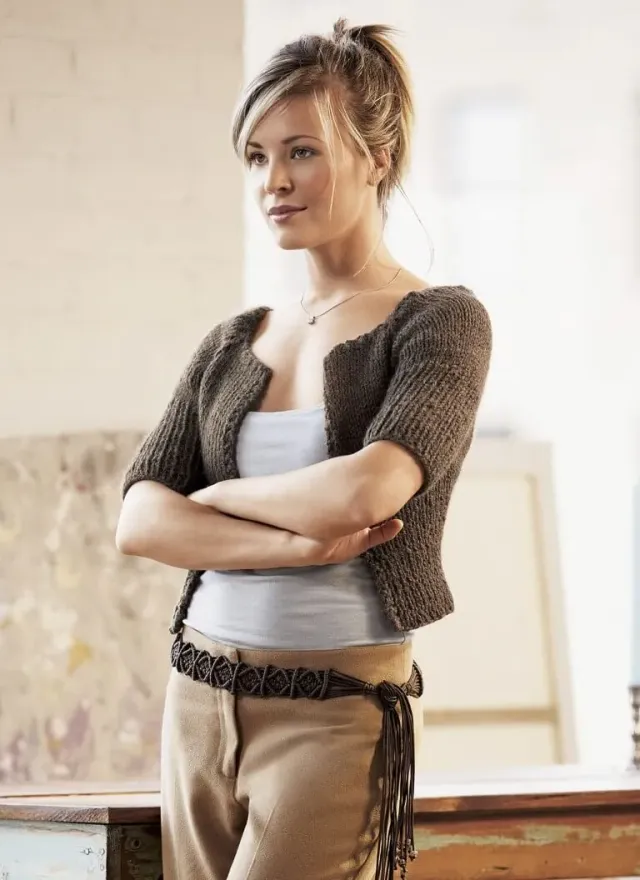 Blue Sky Fibers Cropped Cardigan CC2 Strickanleitung Jacke