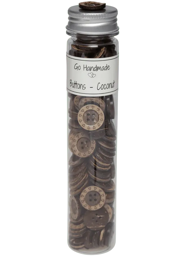 Go Handmade Kokosknöpfe Classic Herzen natur Dose