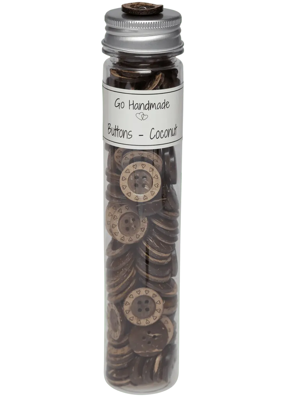 Go Handmade Coconut Classic Knöpfe Herzen Kokos 120 Stück
