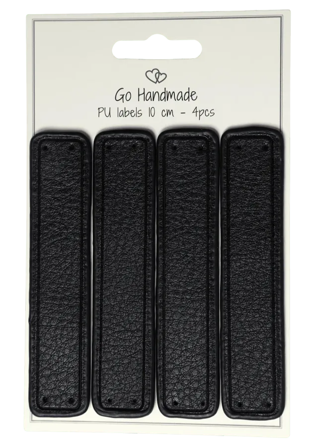 Go Handmade Lederlabel 10 Stück 10x2 cm PU-Leder