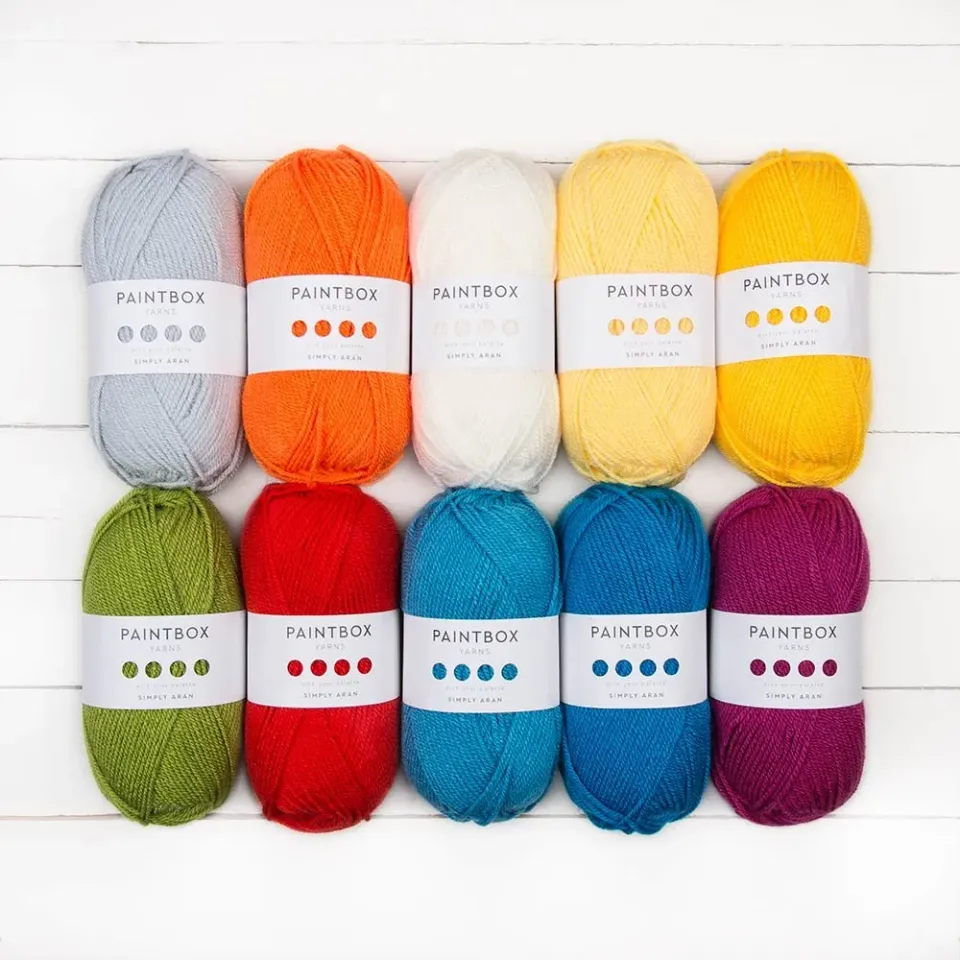 Paintbox Yarns Simply Aran Wolle 10x100g Over The Rainbow Acryl