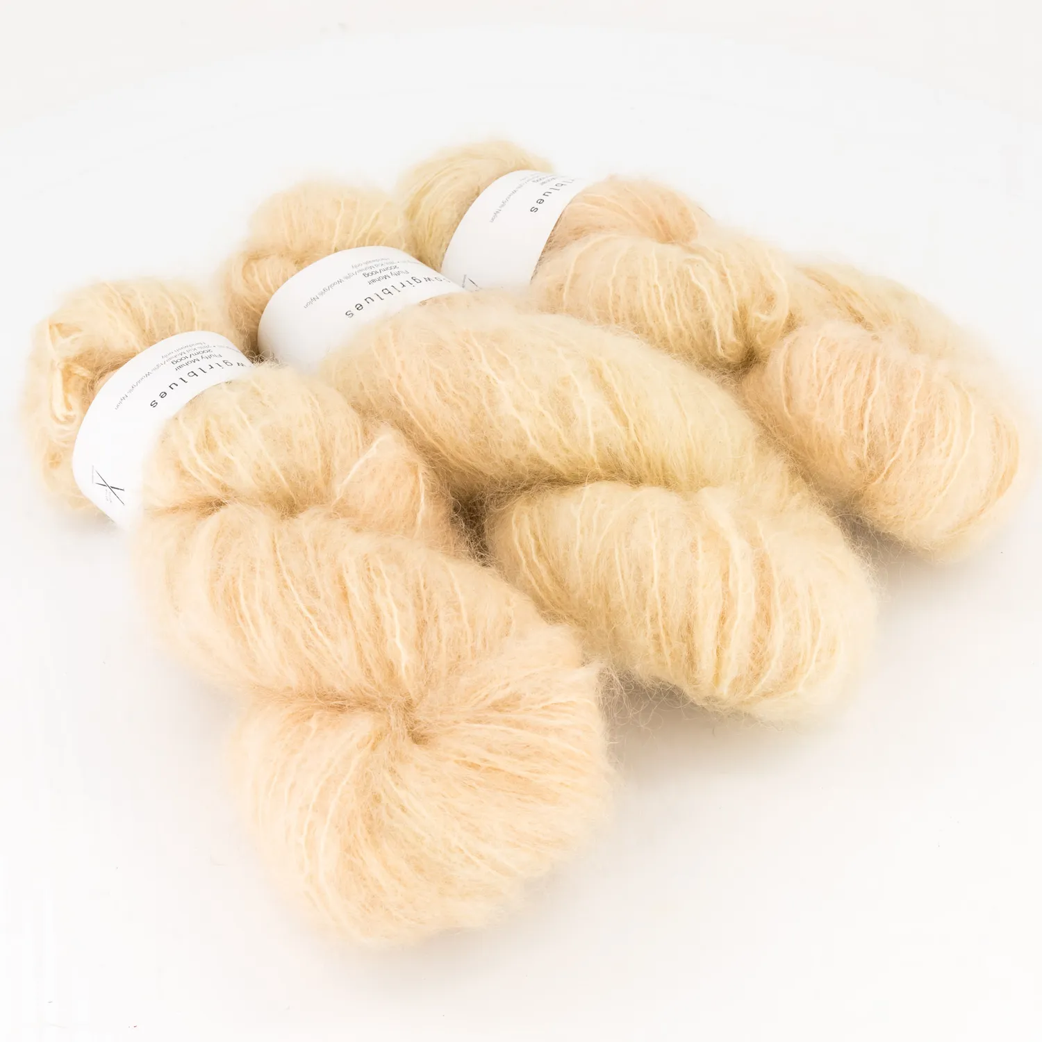 Cowgirlblues Fluffy Mohair Wolle Champagne handgefärbt