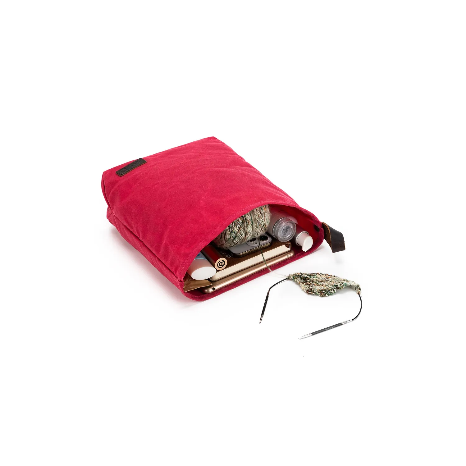 Madelinetosh Maker's Canvas Knit Sacks Tasche Vivid Rose 2er-Set