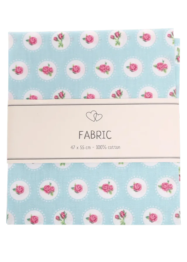 Go Handmade Cotton Baumwollstoff blau Rosen 47x55 cm