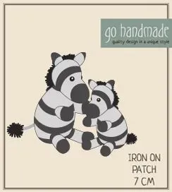 Go Handmade Zebras Bügelpatch Paula & Peter 7 cm