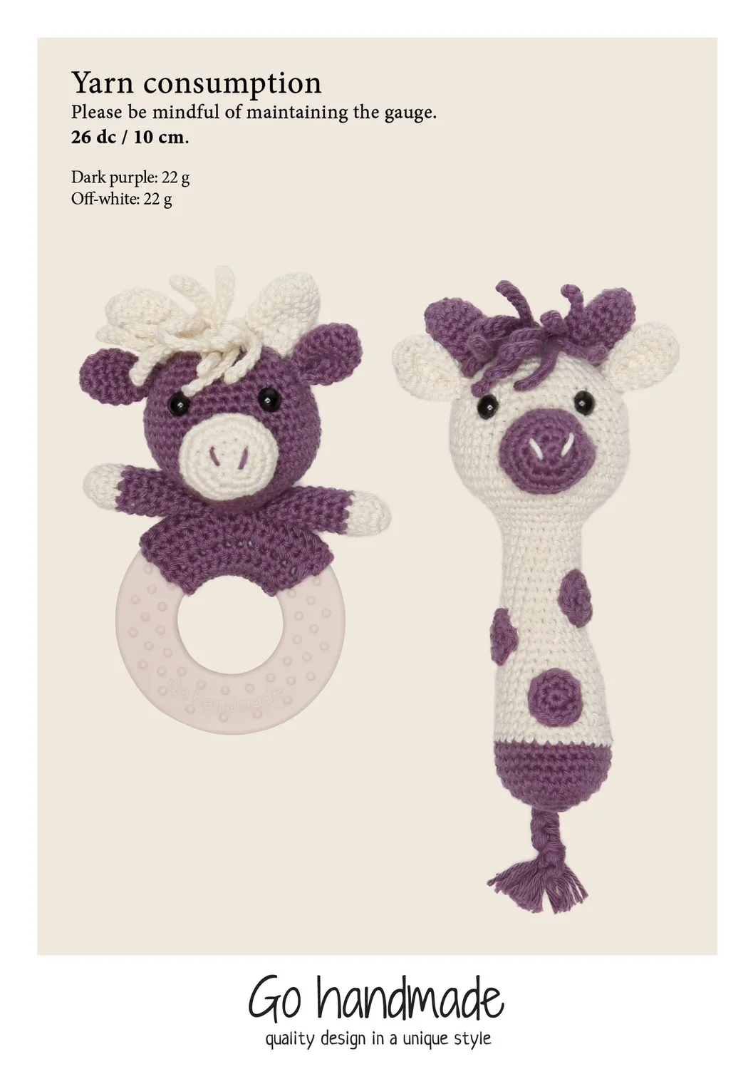 Go Handmade Sensory Giraffe Häkelset mit Rassel