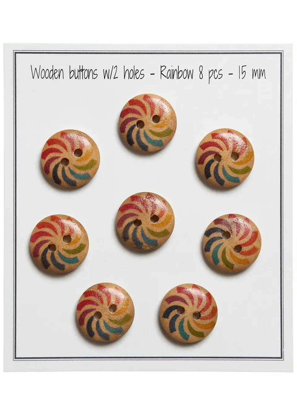Go Handmade Rainbow Knöpfe 15 mm 8 Stück bunt