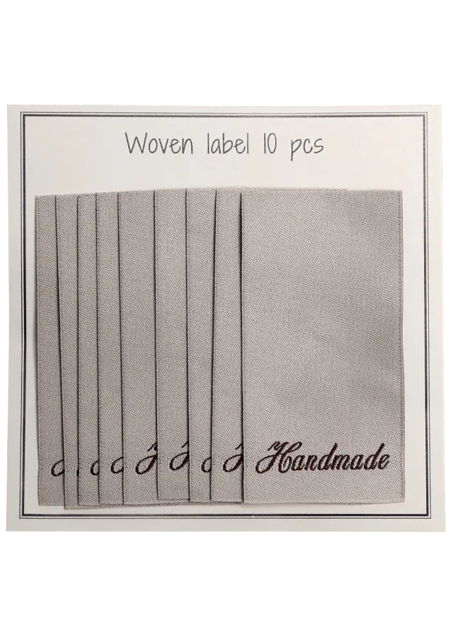 Go Handmade Weblabel beige 60x32mm 10 Stück handmade