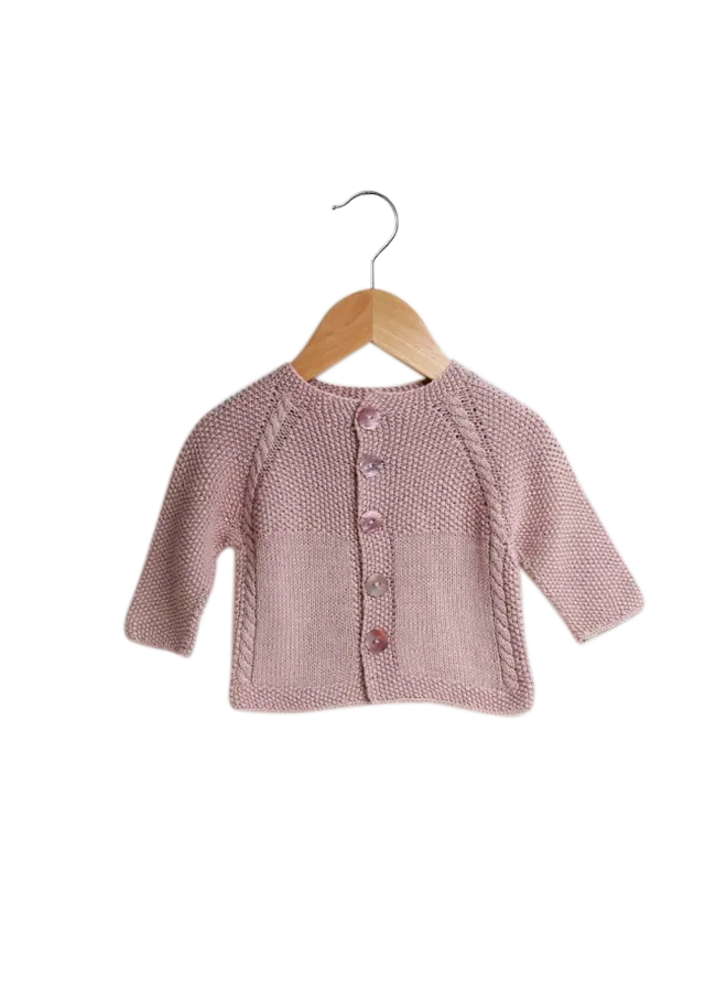 Go Handmade Cardigan Moss Stitch Anleitung 3-6 Monate Baby