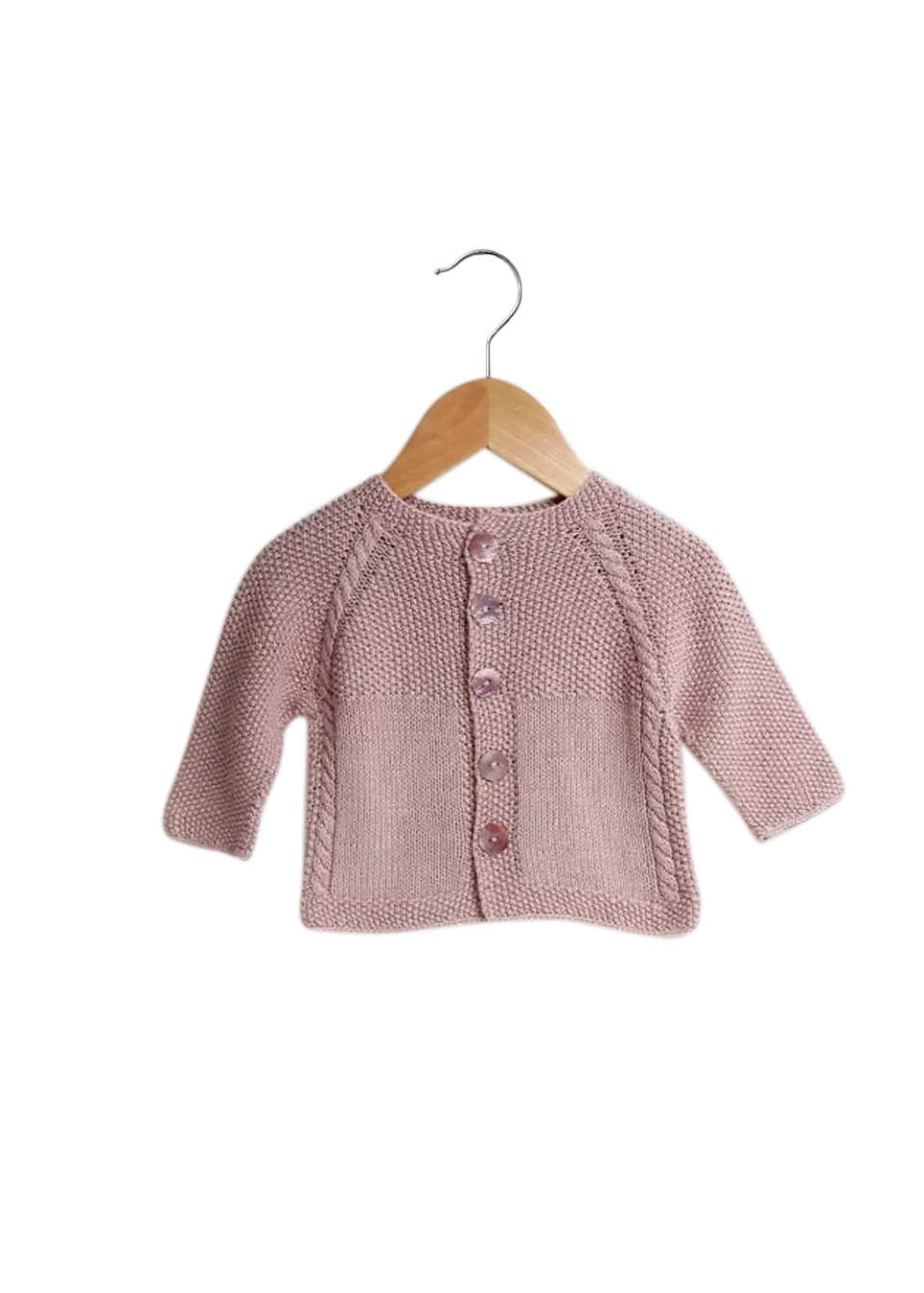 Go Handmade Soft Bamboo Cardigan Moss Stitch 3-6 Monate