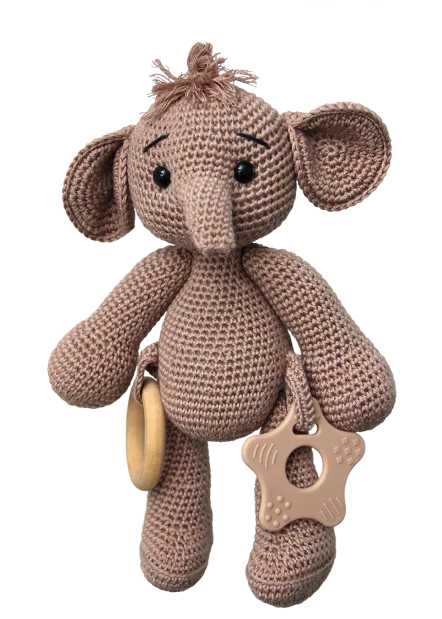 Go Handmade Sensorischer Elefant Häkelanleitung 24cm