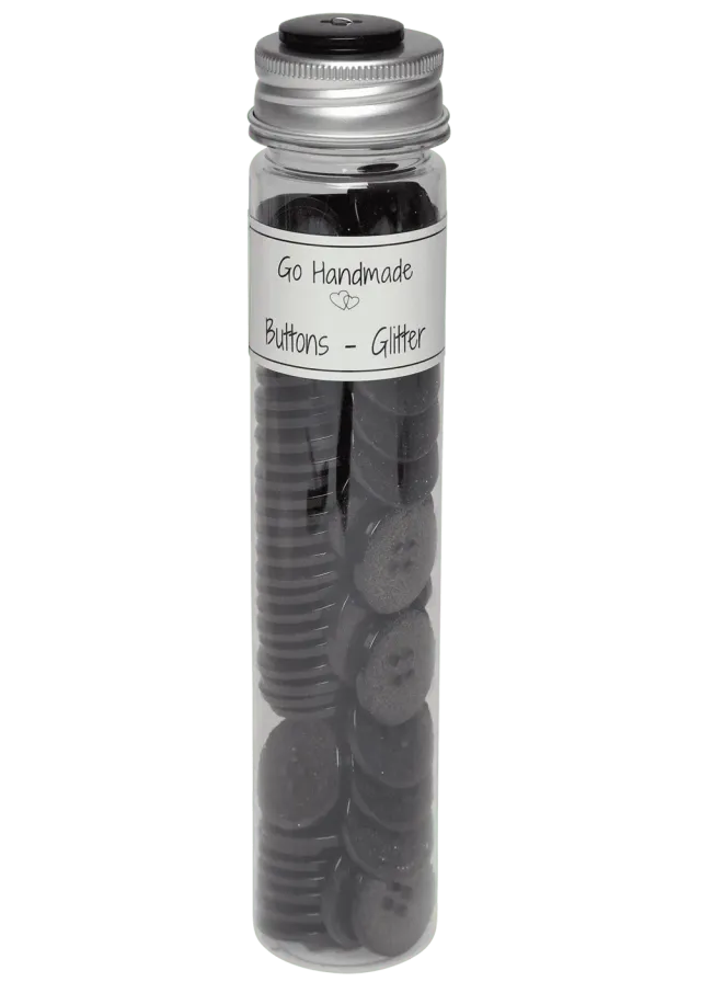 Go Handmade Glitter Knöpfe 25 mm Sortiert 65 Stück