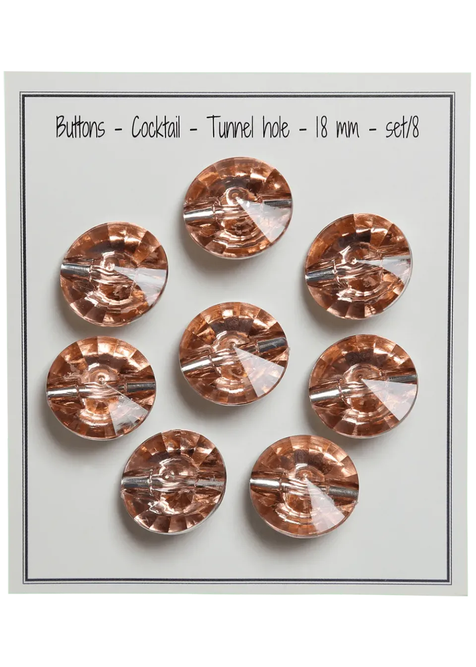 Go Handmade Cocktail Perlen 18 mm Tunnel 8 Stück Glitzer