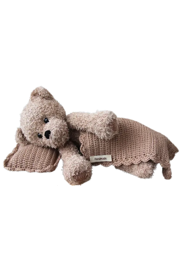 Go Handmade Teddy Häkelanleitung 37 cm mit Decke Kissen