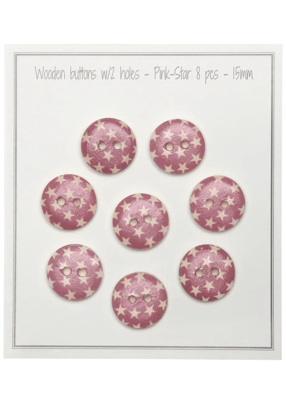 Go Handmade Pink-Star Knöpfe 15 mm 8 Stk
