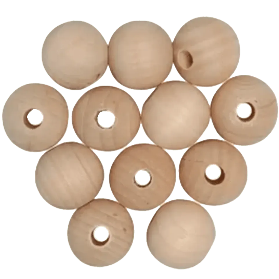 Go Handmade Holzperlen Baby DIY unbehandelt Natur