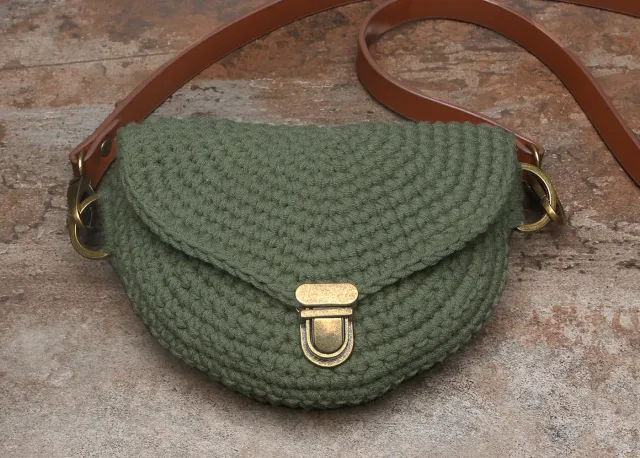 Go Handmade Mini Maan Tas Häkeltasche 14,5 cm zweifädig