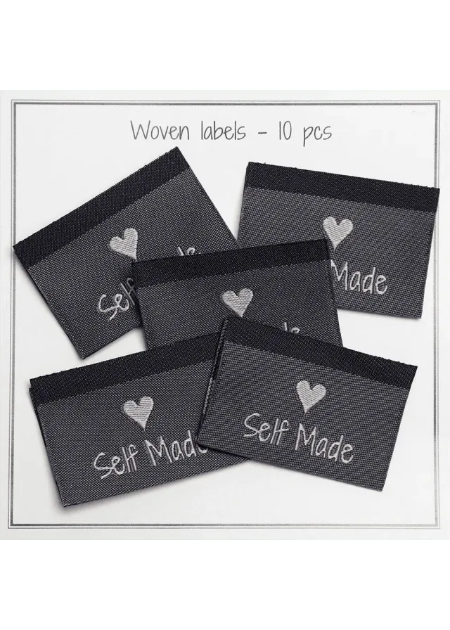 Go Handmade Self Made Webetiketten Grau 10 Stück