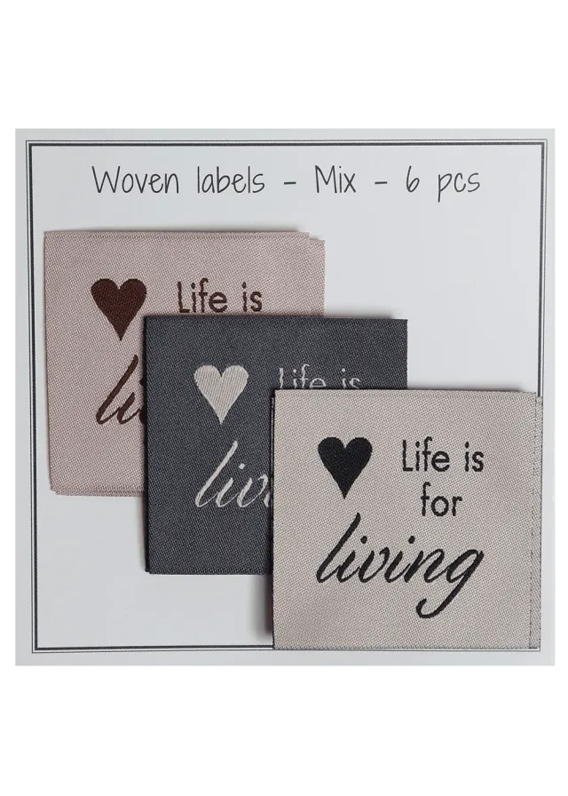 Go Handmade Life is for living Webetiketten 40x40mm 6 Stk Mix