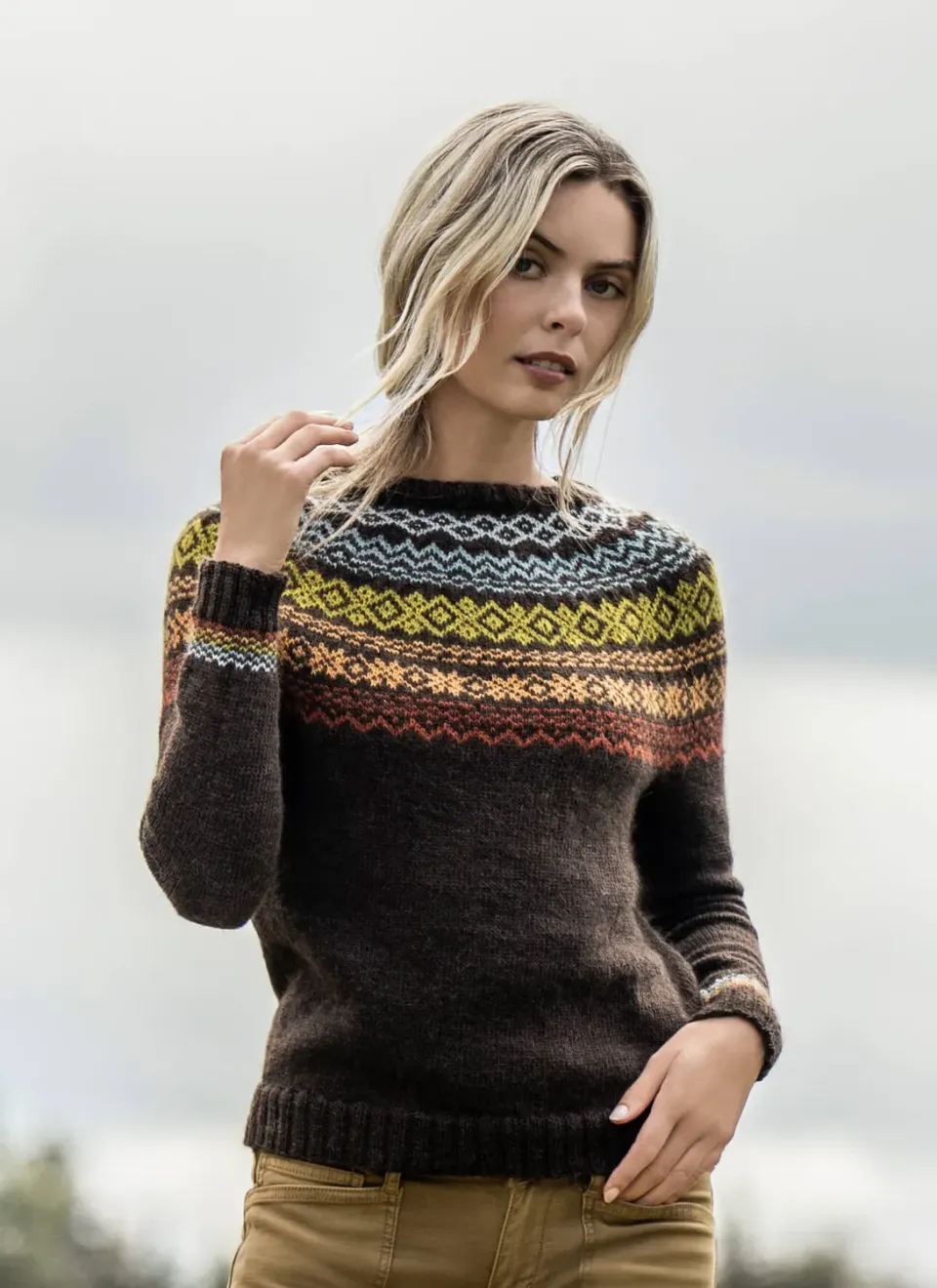 Blue Sky Fibers Classic Series Terrace Gardens Sweater Strickanleitung Top-Down