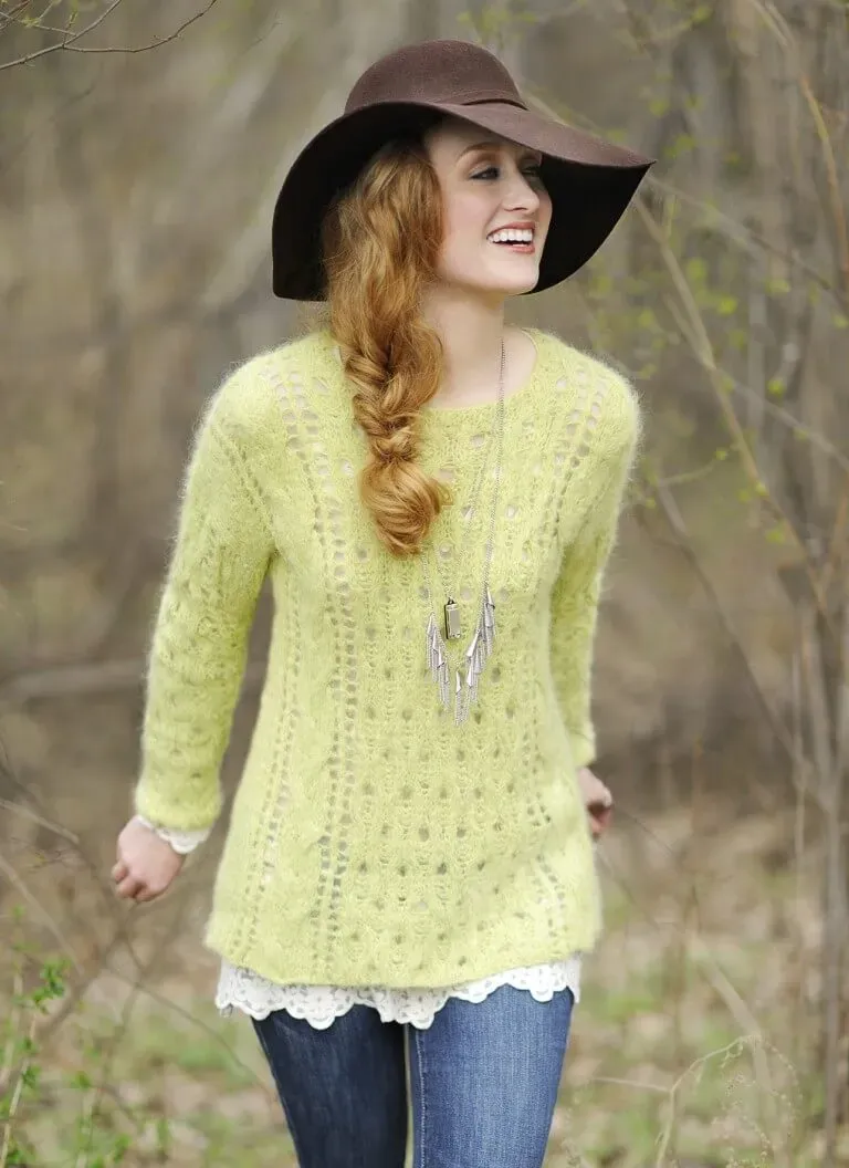 Blue Sky Fibers Classic Series Carpathian Pullover Strickanleitung PDF Lace