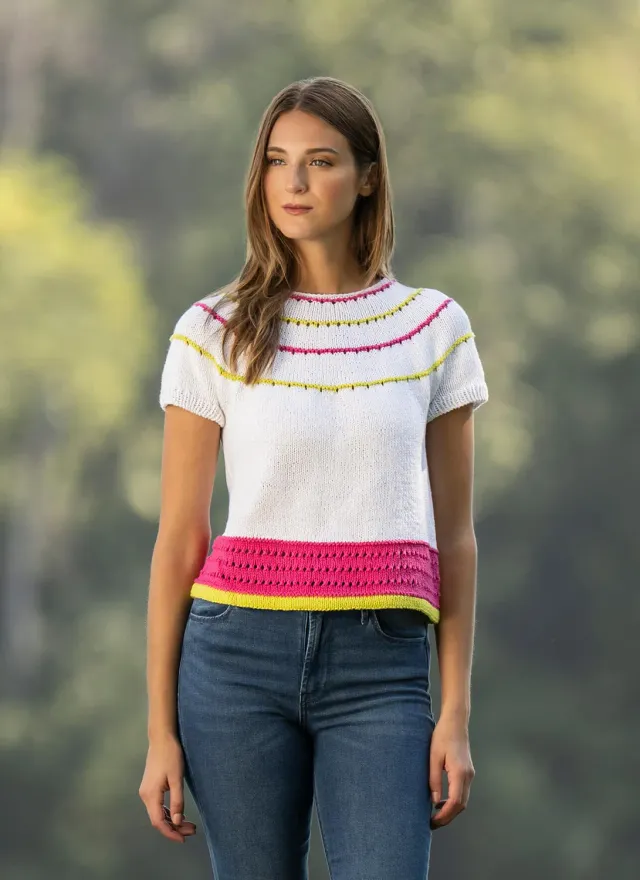 Blue Sky Fibers Classic Citrus Tee Strickanleitung 202611 Top