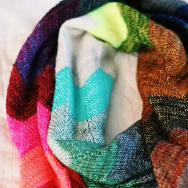 Madelinetosh Unicorn Stripes Scarf Strickanleitung PDF Chevron