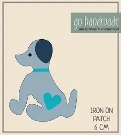 Go Handmade Bügelpatch Hund Mulle 6 cm