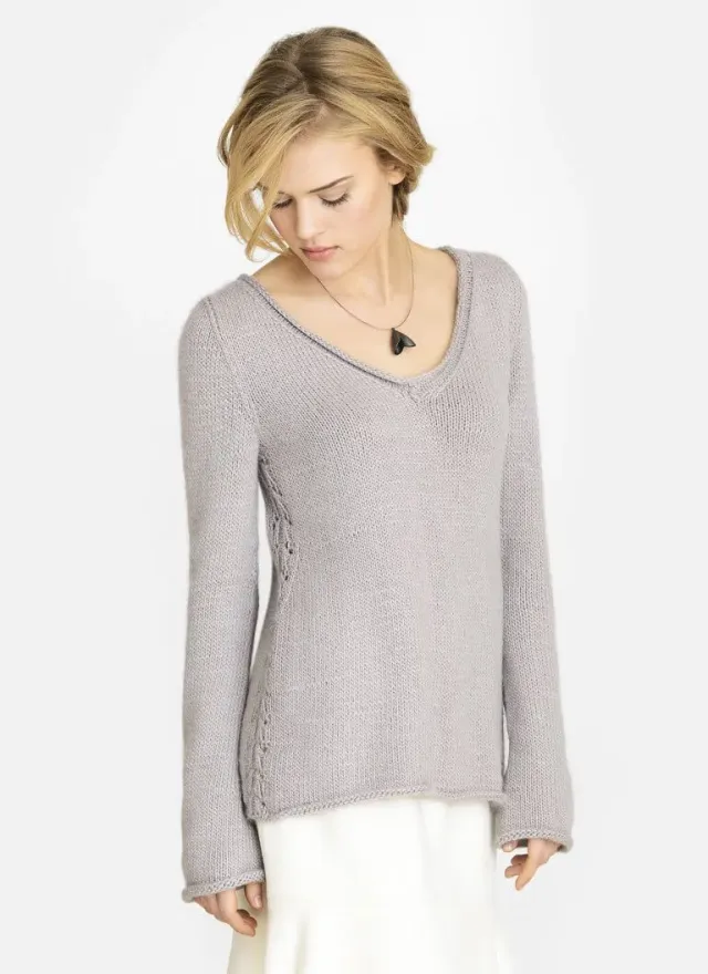 Blue Sky Fibers Classic Series Norwood Pullover Strickanleitung V-Ausschnitt
