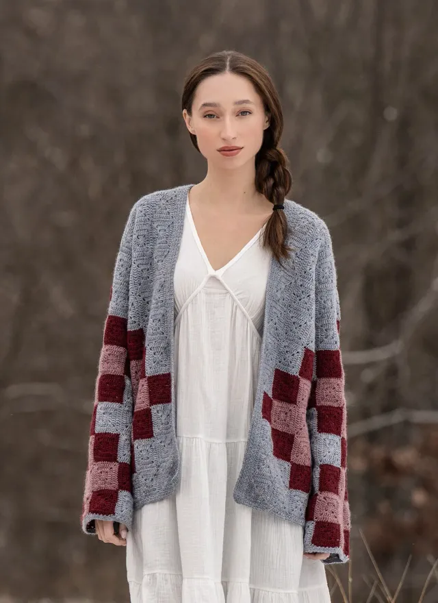 Blue Sky Fibers North Branch Häkeljacke Granny Patchwork