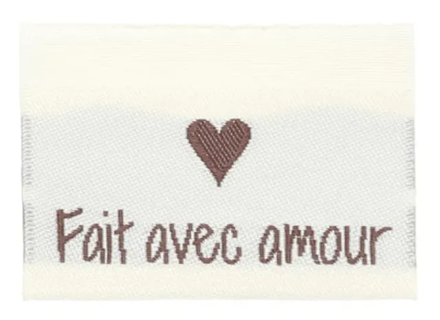 Go Handmade Webetiketten fait avec amour 10 Stk