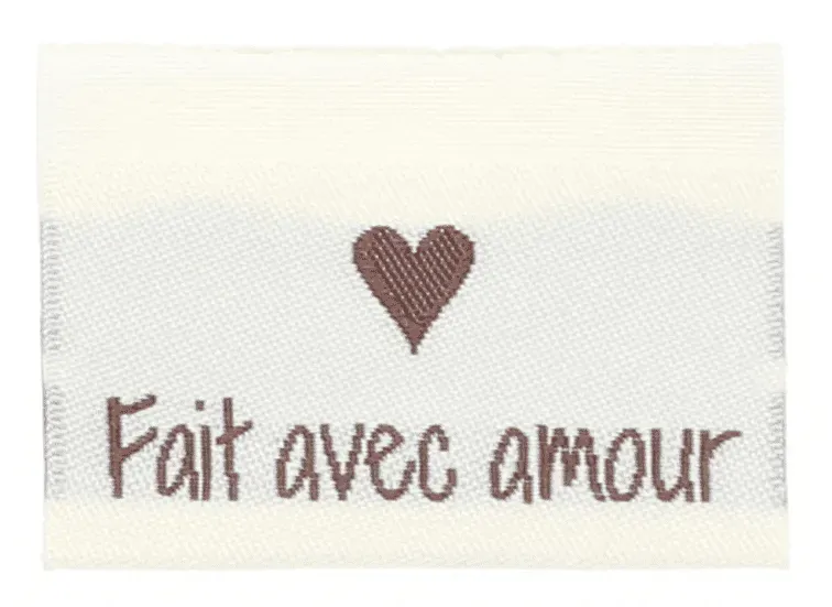 Go Handmade Labels fait avec amour 10 Stück gewebt