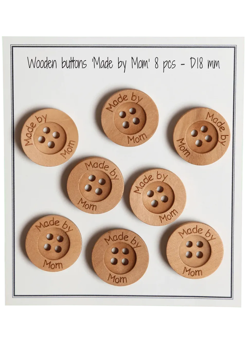 Go Handmade Made by Mom Holzknöpfe 18 mm 8 Stk